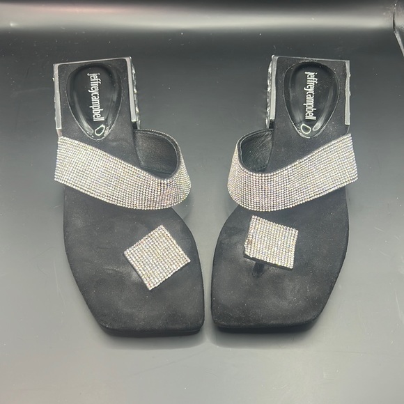 Jeffrey Campbell Alise Black Suede Silver size 7 - Picture 1 of 8
